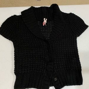 Black Short Sleeve Cardigan with Snap Close Buttons - Never Worn